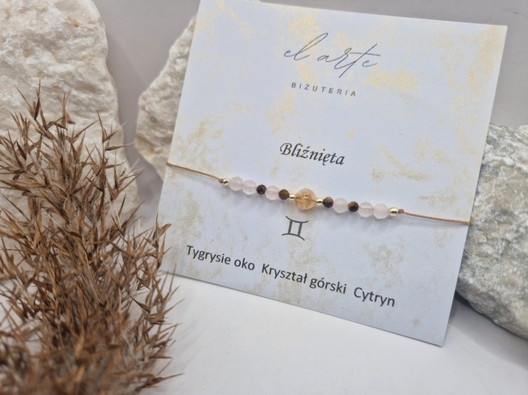 Bliźnięta - bransoletka zodiakalna z kamieni naturalnych