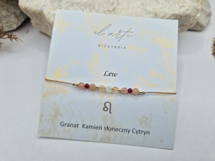 Lew - bransoletka zodiakalna z kamieni naturalnych