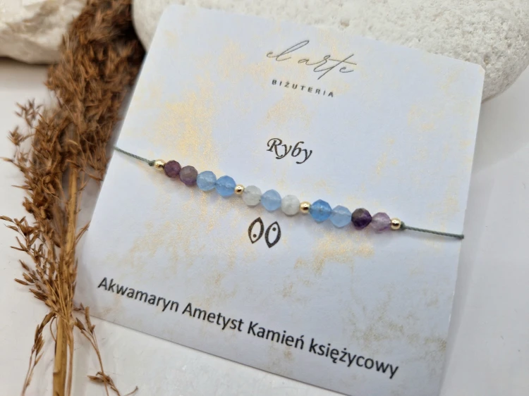 Ryby - bransoletka zodiakalna z kamieni naturalnych